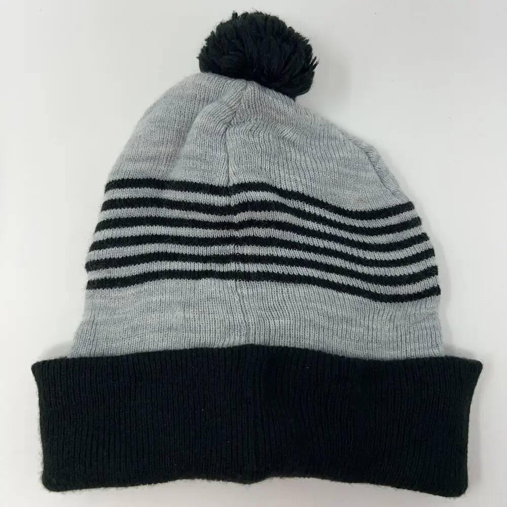 Volcom Cuffed Pom Pom Powder Beanie Toque Winter Hat Gray Snowboarding Skater
